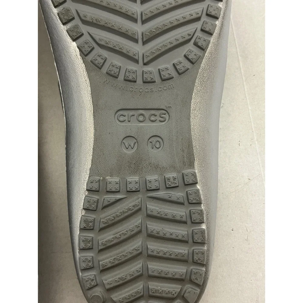 Crocs Kadee II‎ Flip Flops Womens 10 Silver Metallic Gray Sandals 202492-040